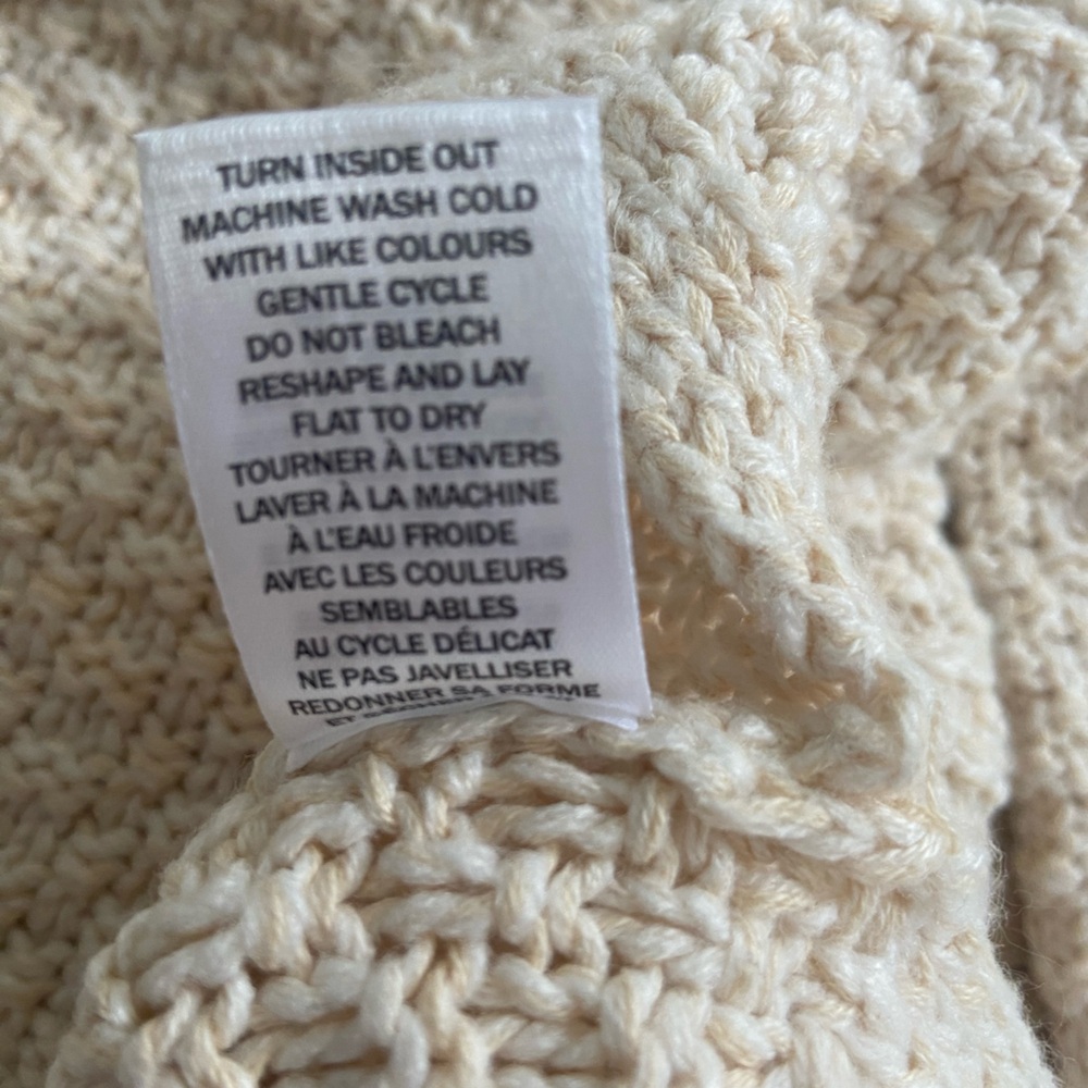 Cozy Soft Chunky Knit Sweater Tunic Neutral Oversized Cottagecore Knit Medium - Picture 7 of 10